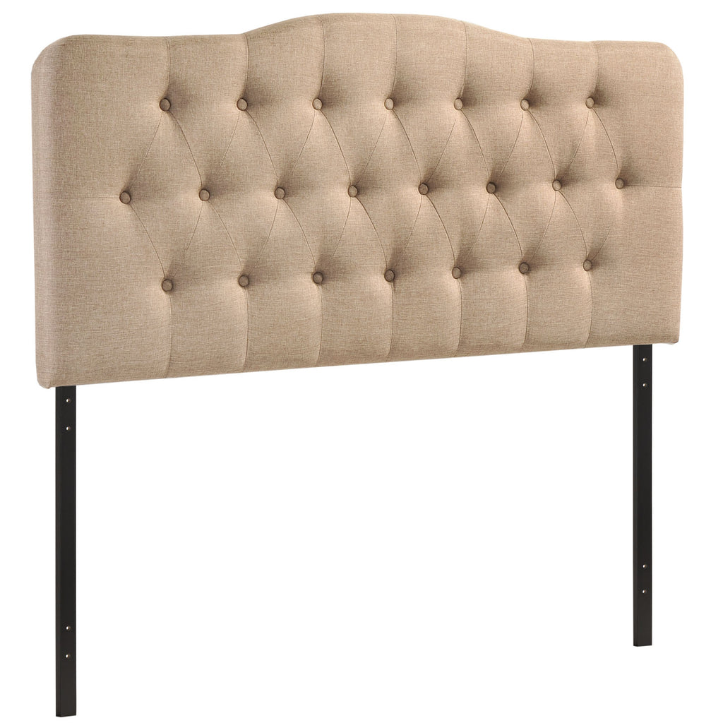 Annabel King Upholstered Fabric Headboard in Beige