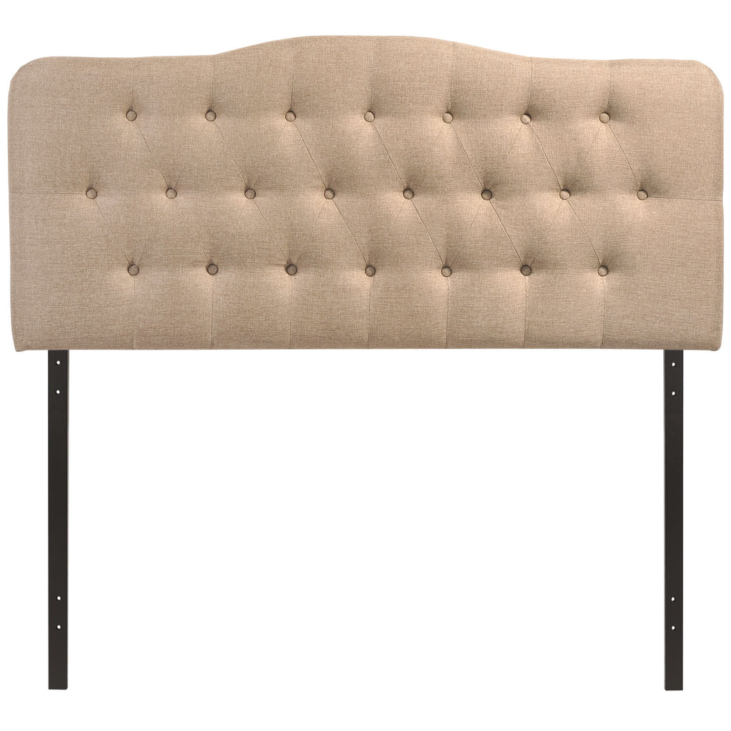 Annabel King Upholstered Fabric Headboard in Beige