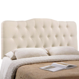 Annabel King Upholstered Fabric Headboard in Ivory