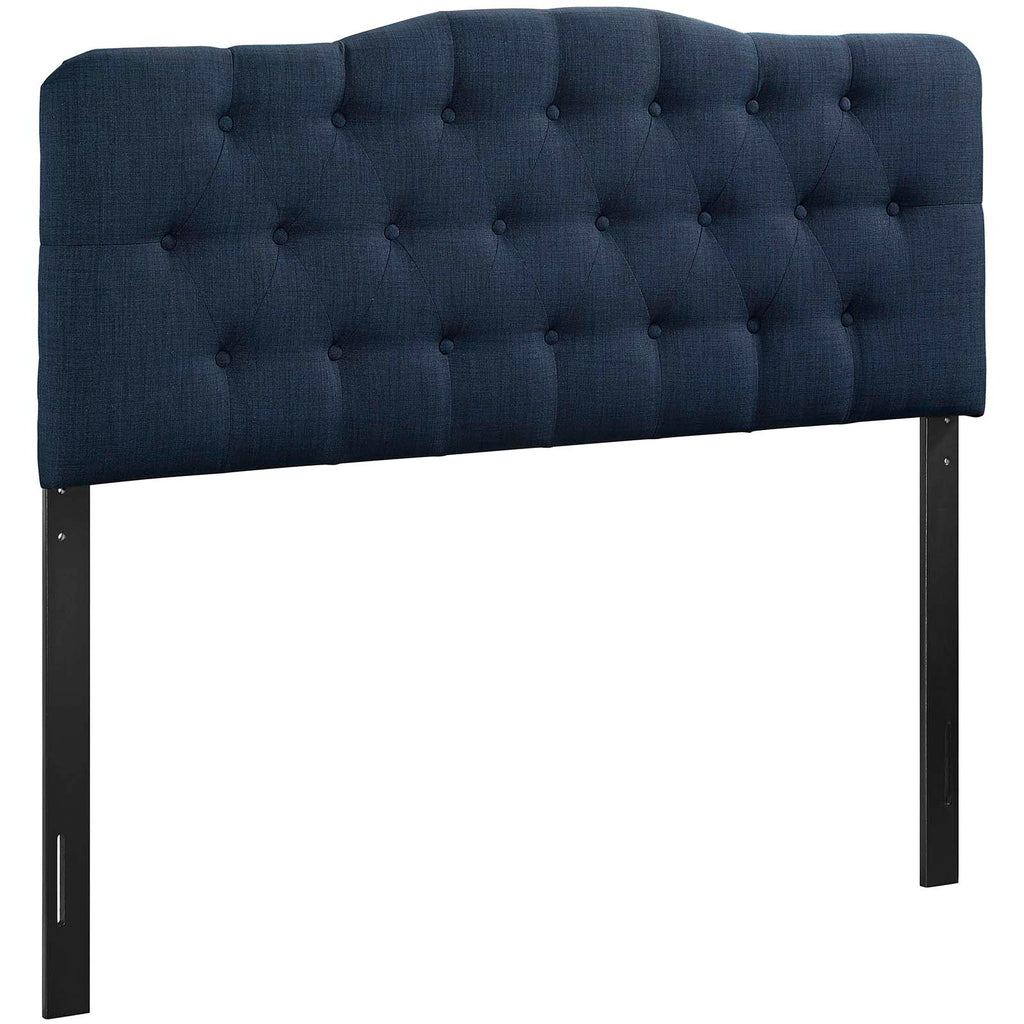 Annabel King Upholstered Fabric Headboard in Navy