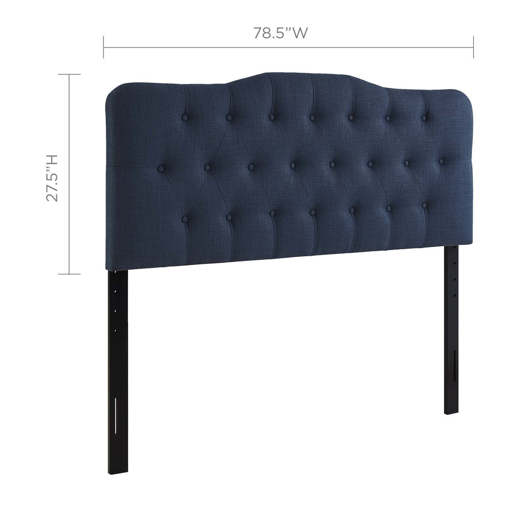 Annabel King Upholstered Fabric Headboard in Navy