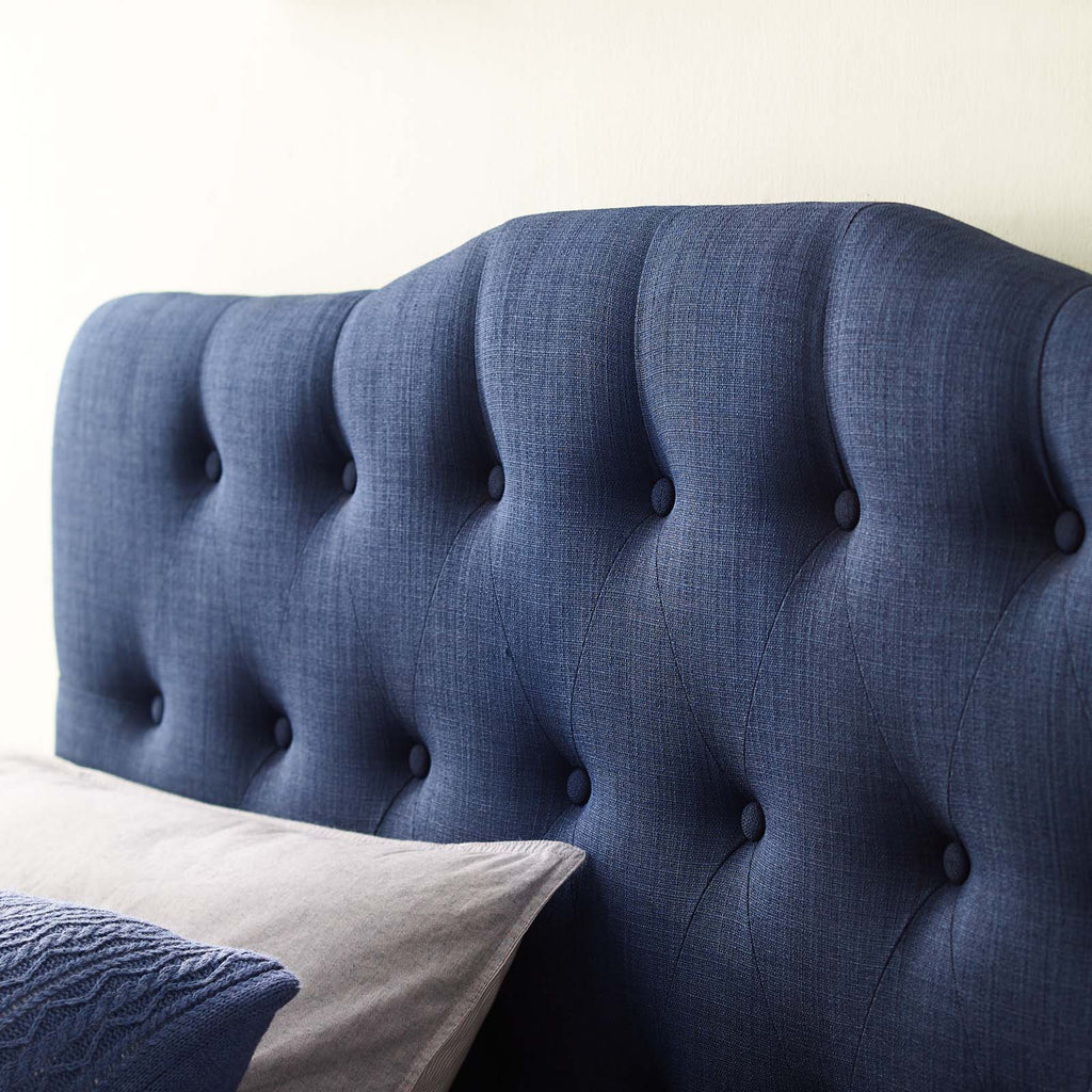 Annabel King Upholstered Fabric Headboard in Navy