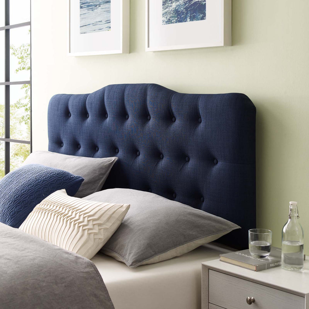 Annabel King Upholstered Fabric Headboard in Navy