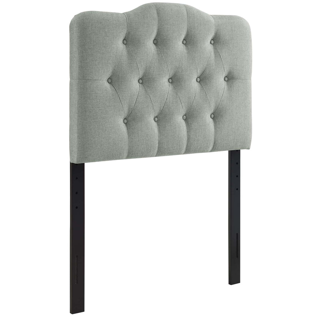 Annabel Twin Upholstered Fabric Headboard in Gray