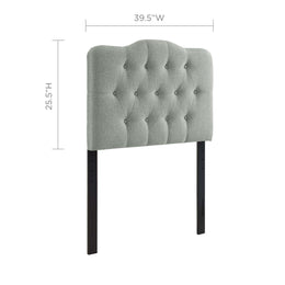 Annabel Twin Upholstered Fabric Headboard in Gray