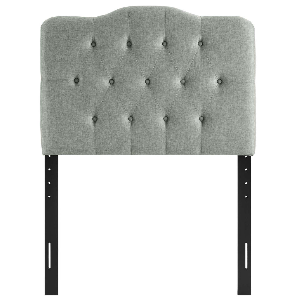 Annabel Twin Upholstered Fabric Headboard in Gray