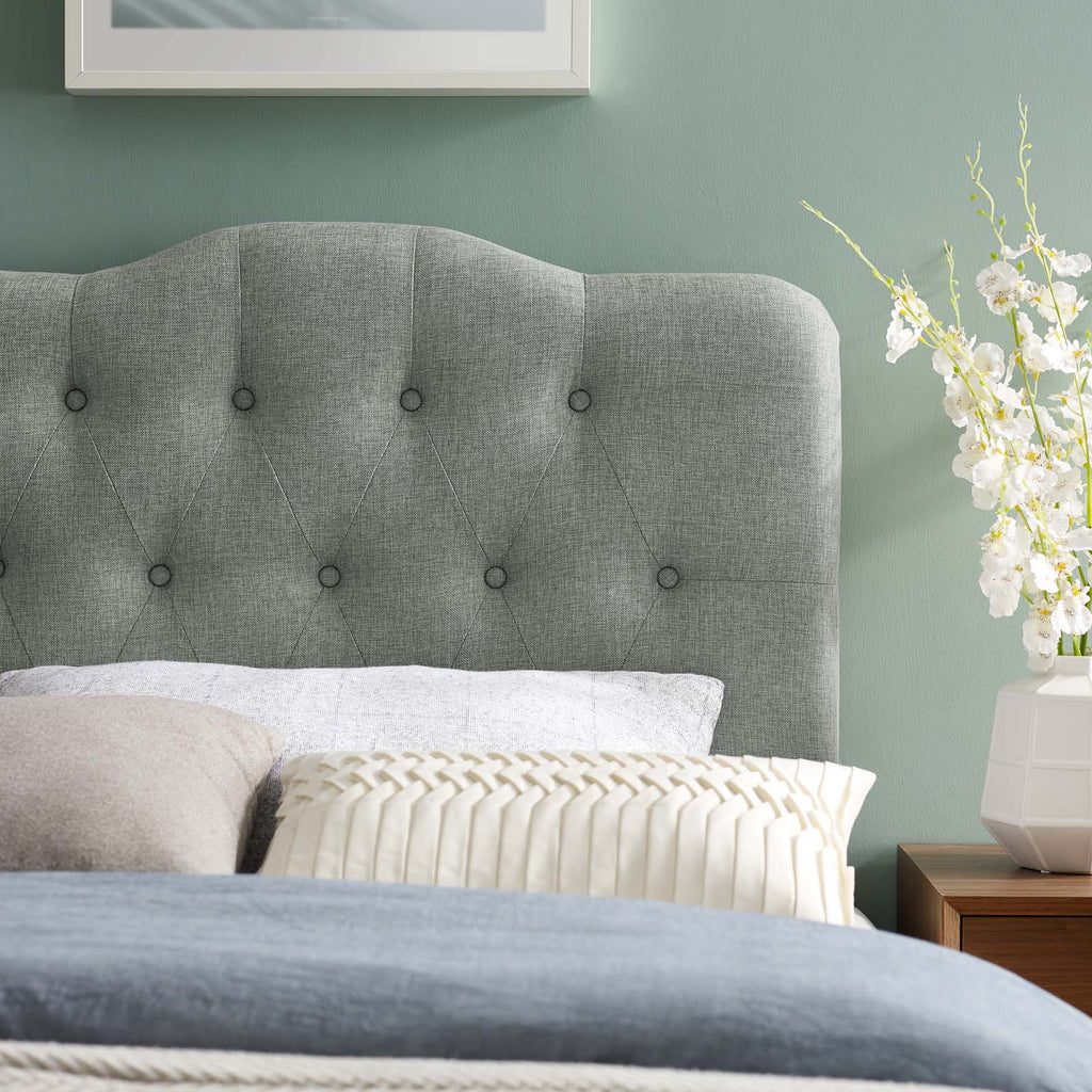 Annabel Twin Upholstered Fabric Headboard in Gray