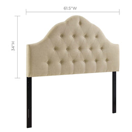 Sovereign Queen Upholstered Fabric Headboard in Beige