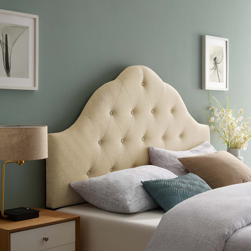 Sovereign King Upholstered Fabric Headboard in Beige