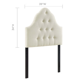 Sovereign Twin Upholstered Fabric Headboard in Ivory