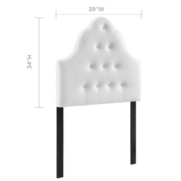 Sovereign Twin Upholstered Vinyl Headboard in White