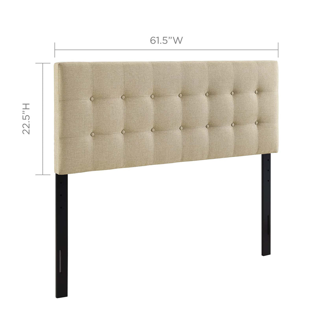 Emily Queen Upholstered Fabric Headboard in Beige