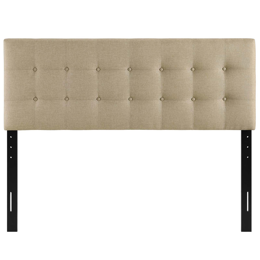 Emily Queen Upholstered Fabric Headboard in Beige