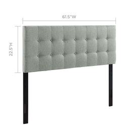 Emily Queen Upholstered Fabric Headboard in Gray