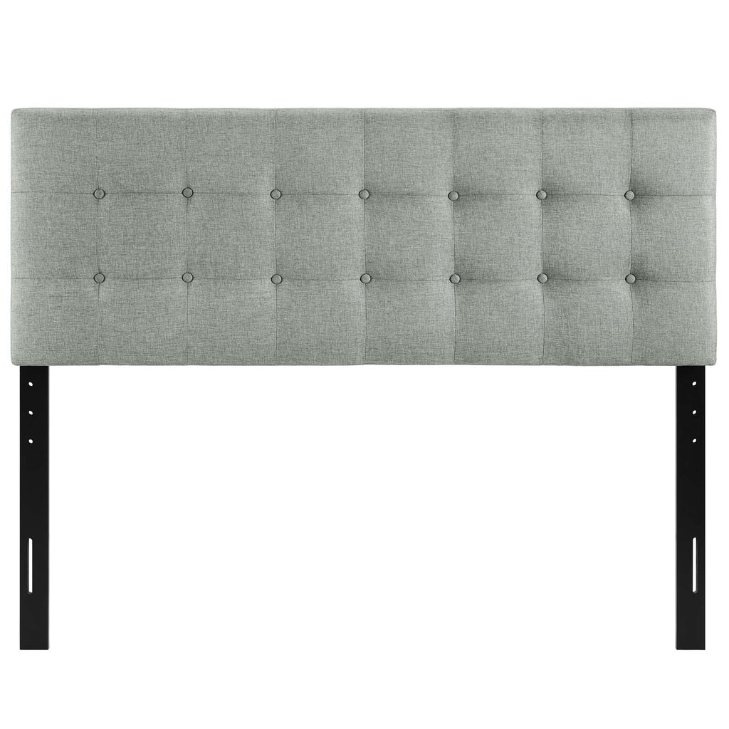 Emily Queen Upholstered Fabric Headboard in Gray