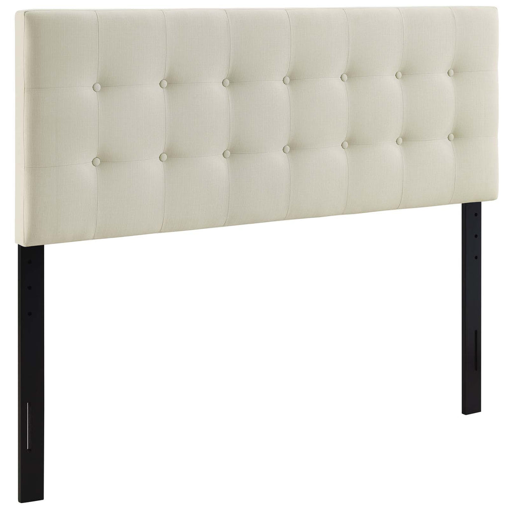 Emily Queen Upholstered Fabric Headboard in Ivory