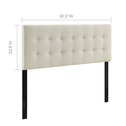 Emily Queen Upholstered Fabric Headboard in Ivory