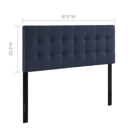 Emily Queen Upholstered Fabric Headboard in Navy