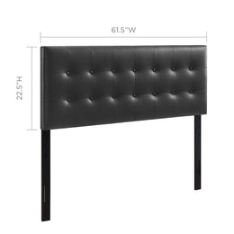 Emily Queen Upholstered Vinyl Headboard in Black