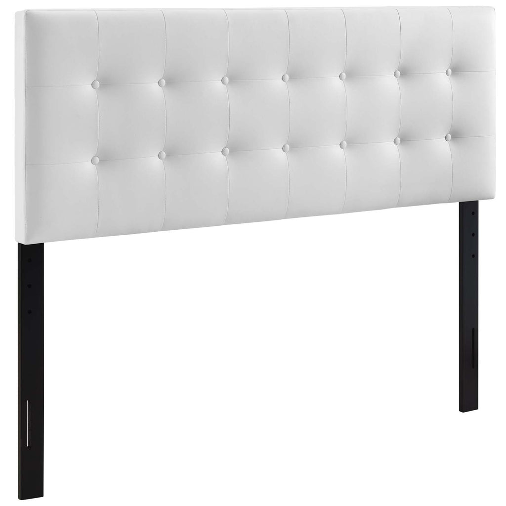 Emily Queen Upholstered Vinyl Headboard in White