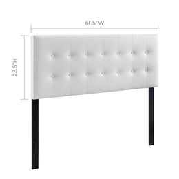 Emily Queen Upholstered Vinyl Headboard in White