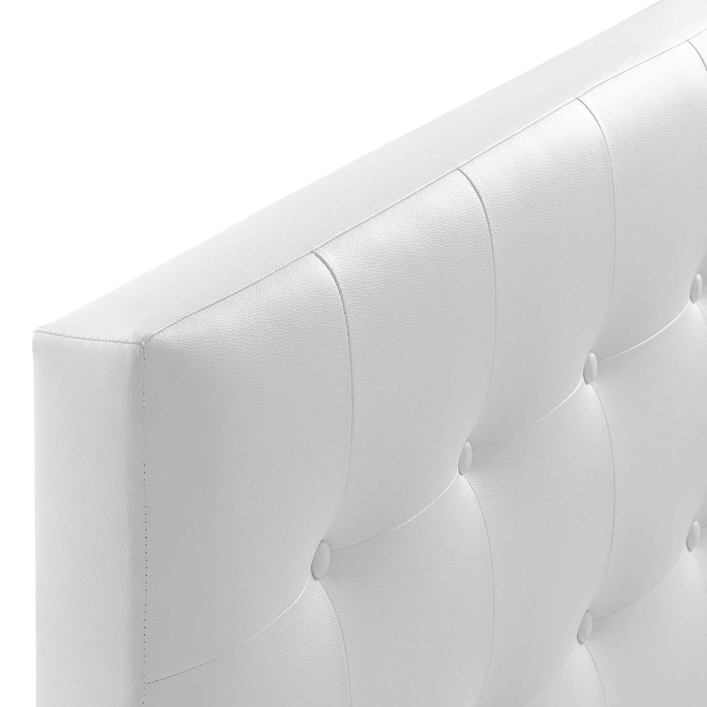 Emily Queen Upholstered Vinyl Headboard in White