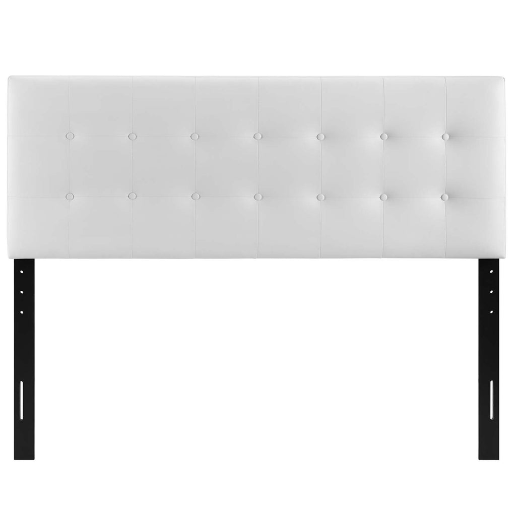 Emily Queen Upholstered Vinyl Headboard in White