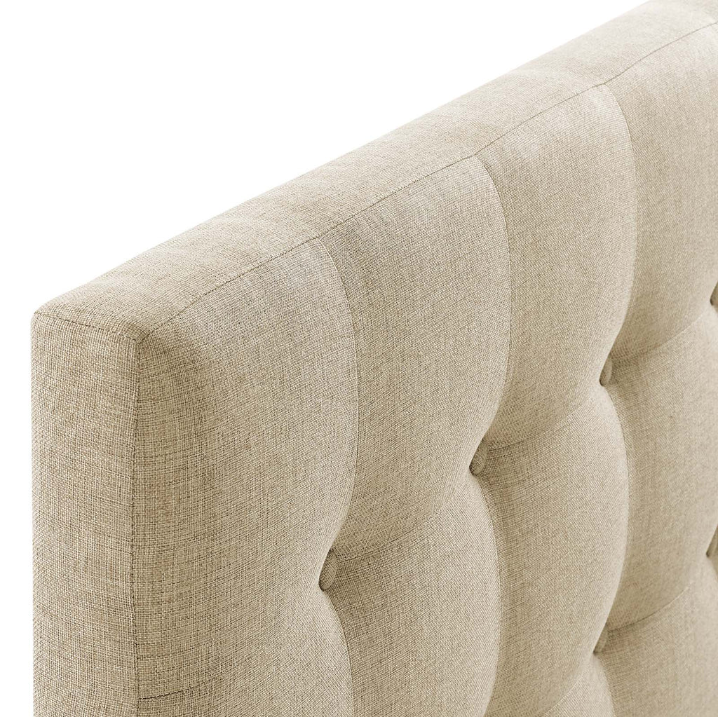 Emily Full Upholstered Fabric Headboard in Beige