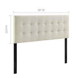 Emily Full Upholstered Fabric Headboard in Ivory