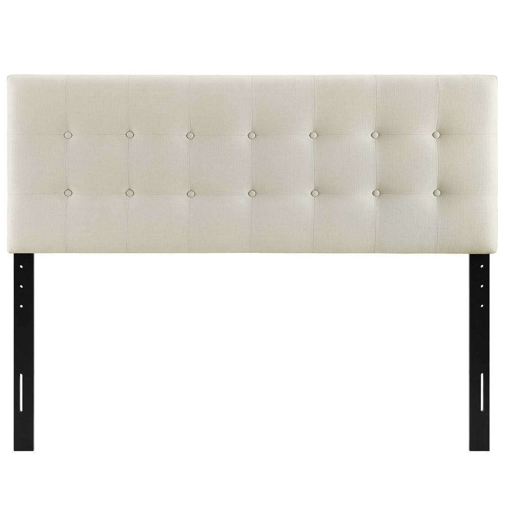 Emily King Upholstered Fabric Headboard in Ivory