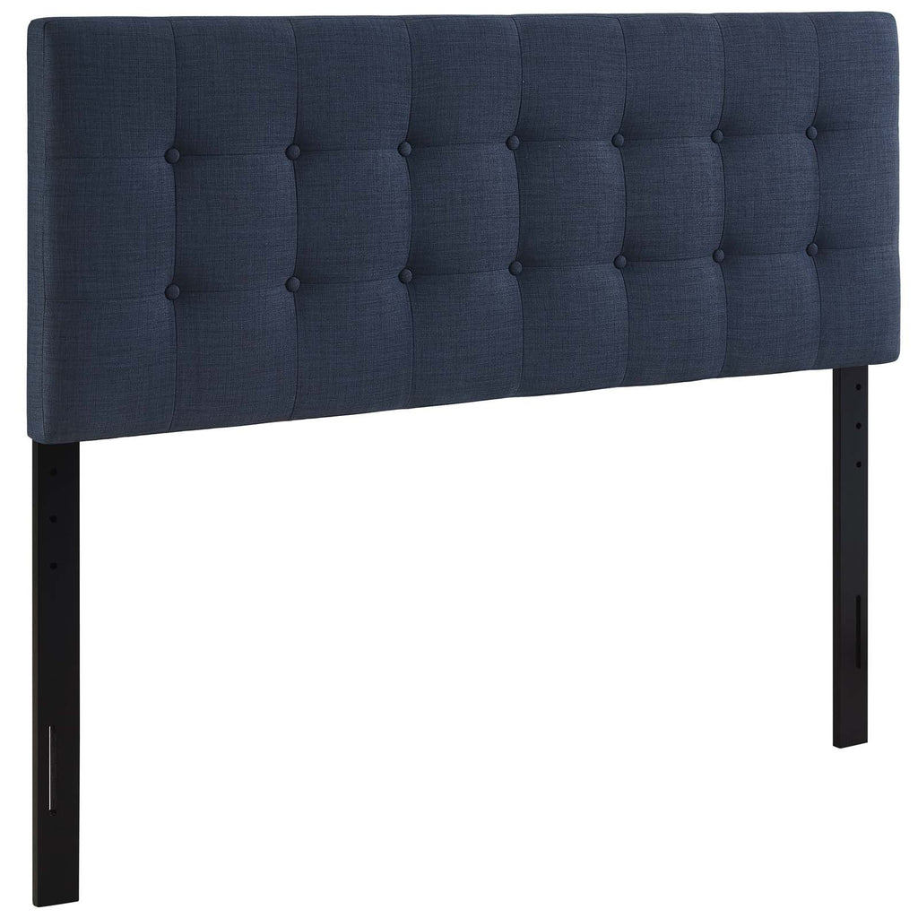 Emily King Upholstered Fabric Headboard in Navy