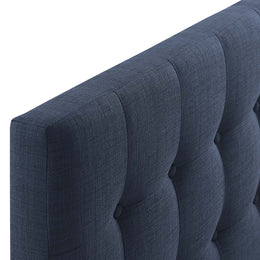 Emily King Upholstered Fabric Headboard in Navy