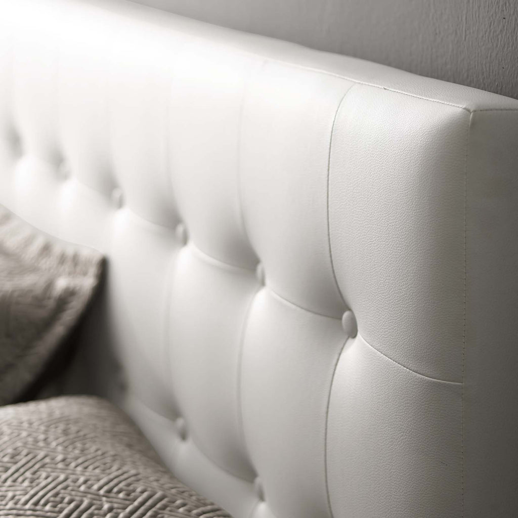 Emily King Upholstered Vinyl Headboard in White