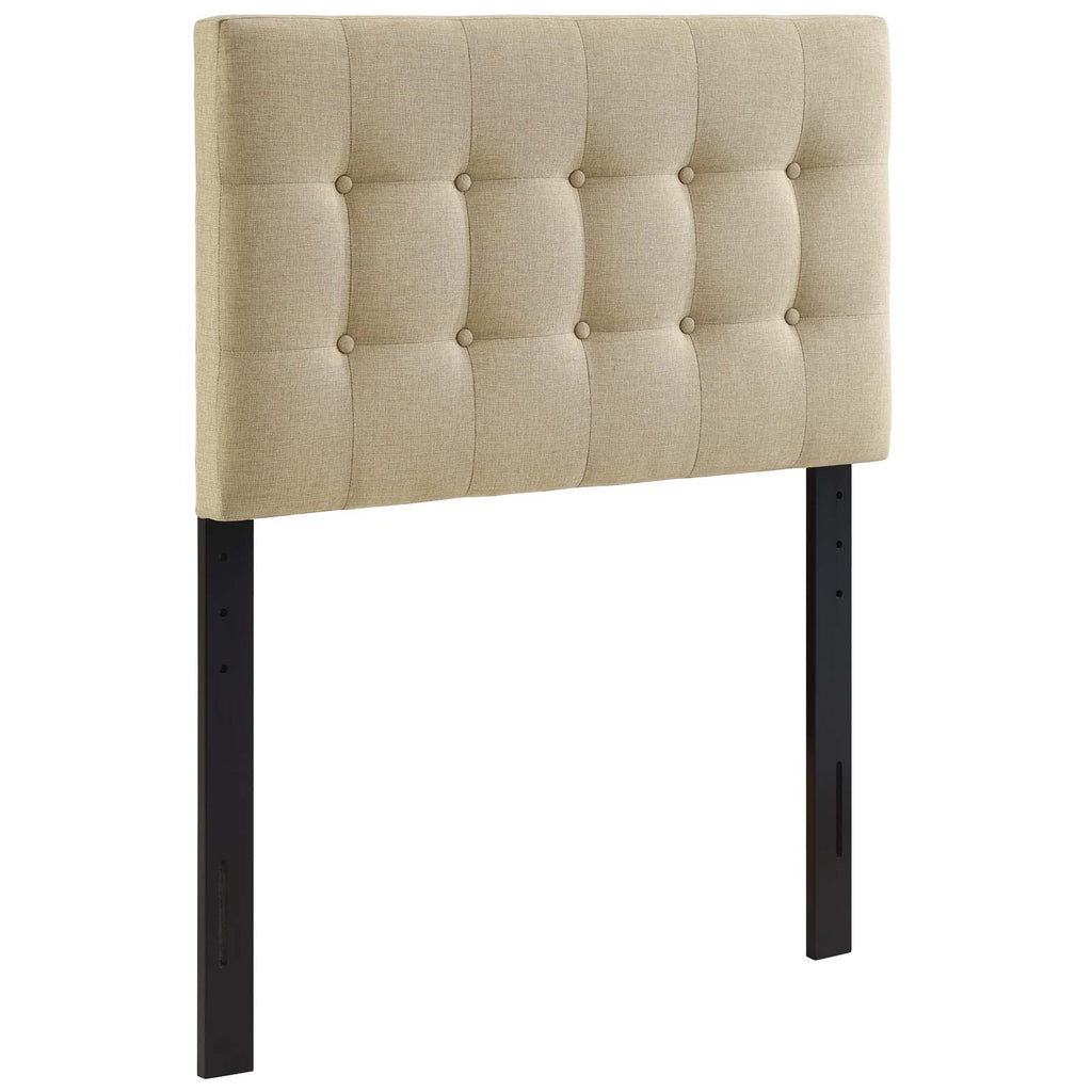 Emily Twin Upholstered Fabric Headboard in Beige