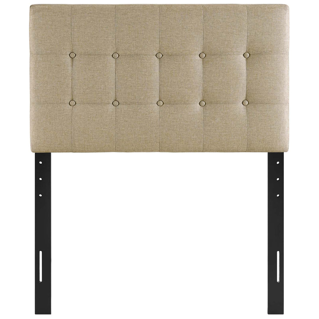 Emily Twin Upholstered Fabric Headboard in Beige