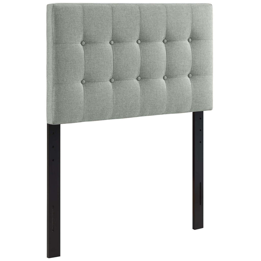 Emily Twin Upholstered Fabric Headboard in Gray