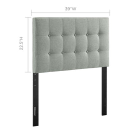 Emily Twin Upholstered Fabric Headboard in Gray