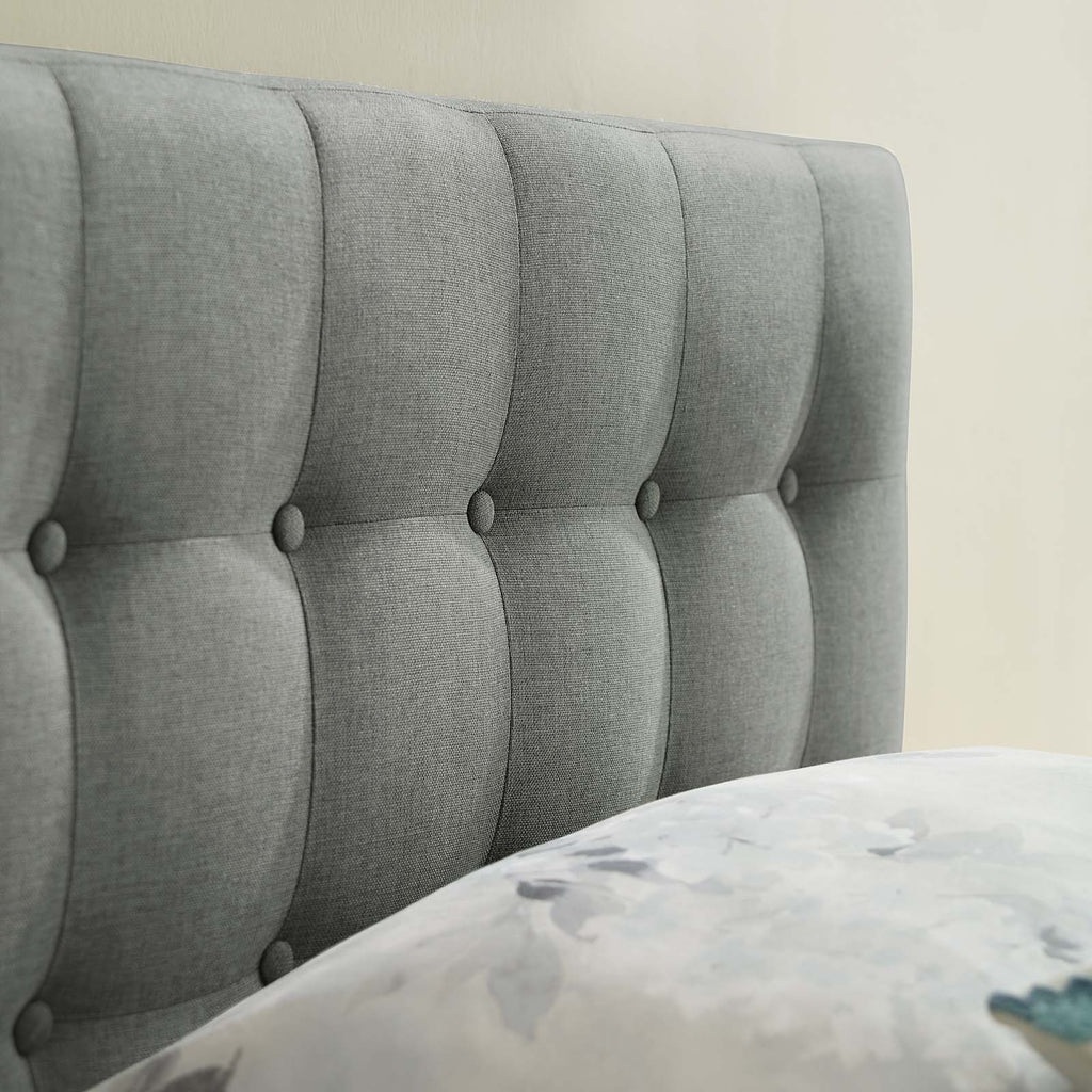 Emily Twin Upholstered Fabric Headboard in Gray