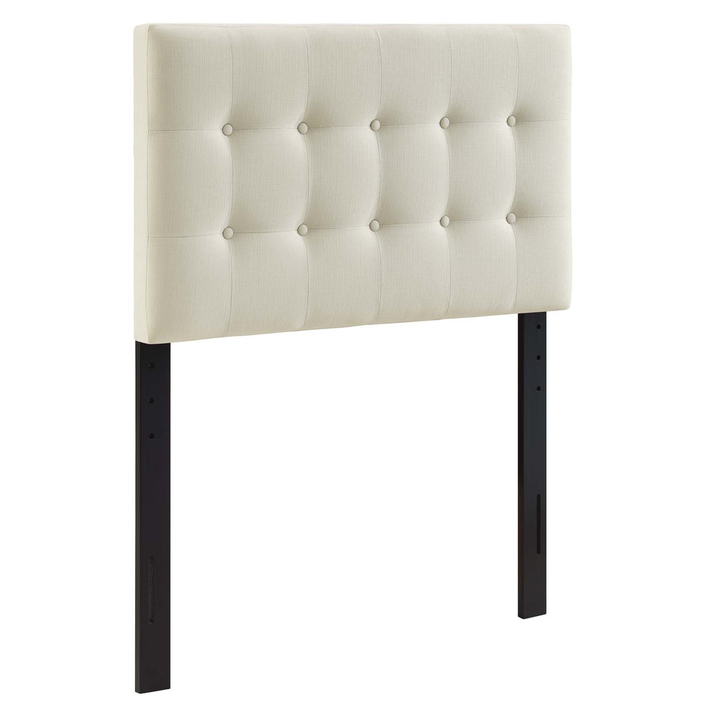 Emily Twin Upholstered Fabric Headboard in Ivory