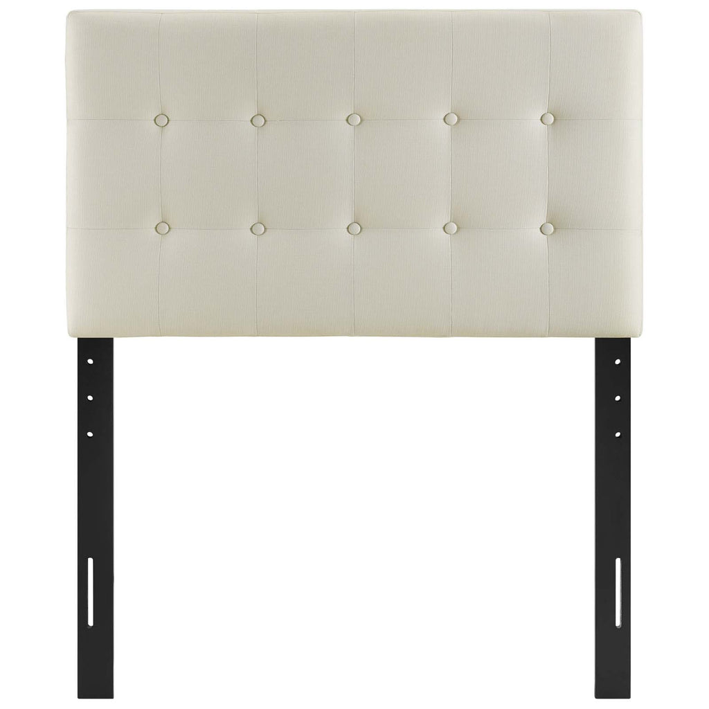 Emily Twin Upholstered Fabric Headboard in Ivory