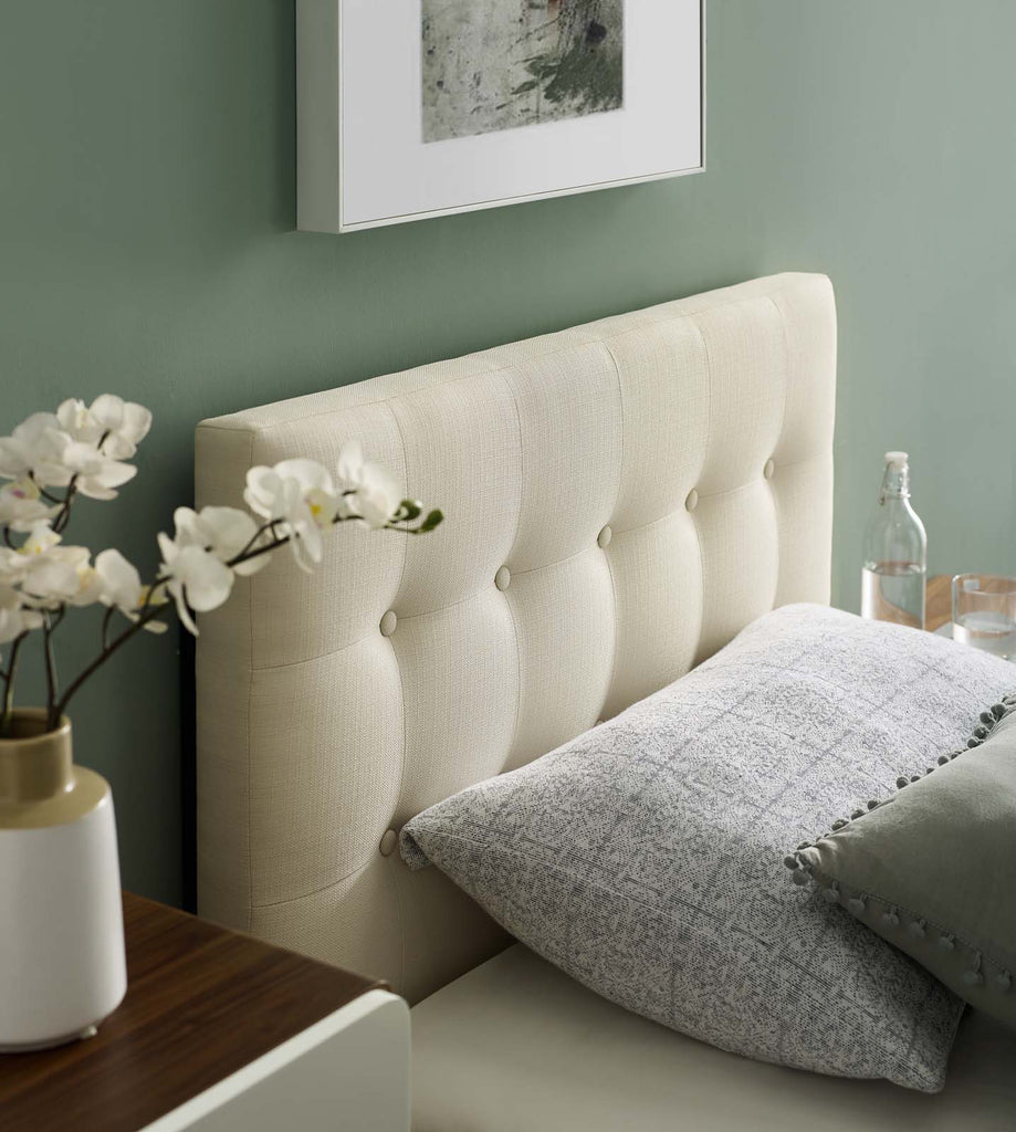 Emily Twin Upholstered Fabric Headboard in Ivory