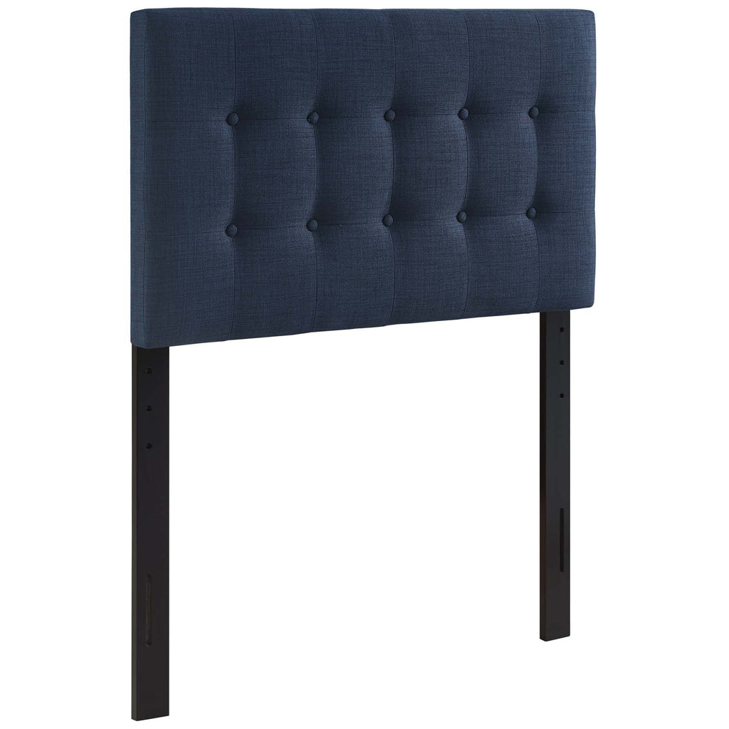 Emily Twin Upholstered Fabric Headboard in Navy
