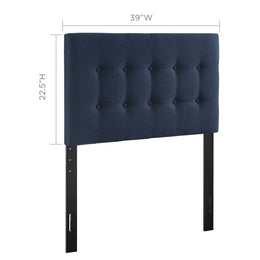 Emily Twin Upholstered Fabric Headboard in Navy
