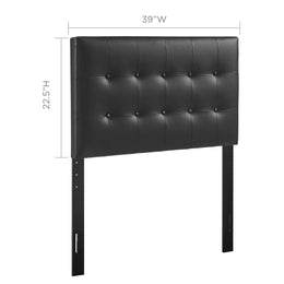 Emily Twin Upholstered Vinyl Headboard in Black