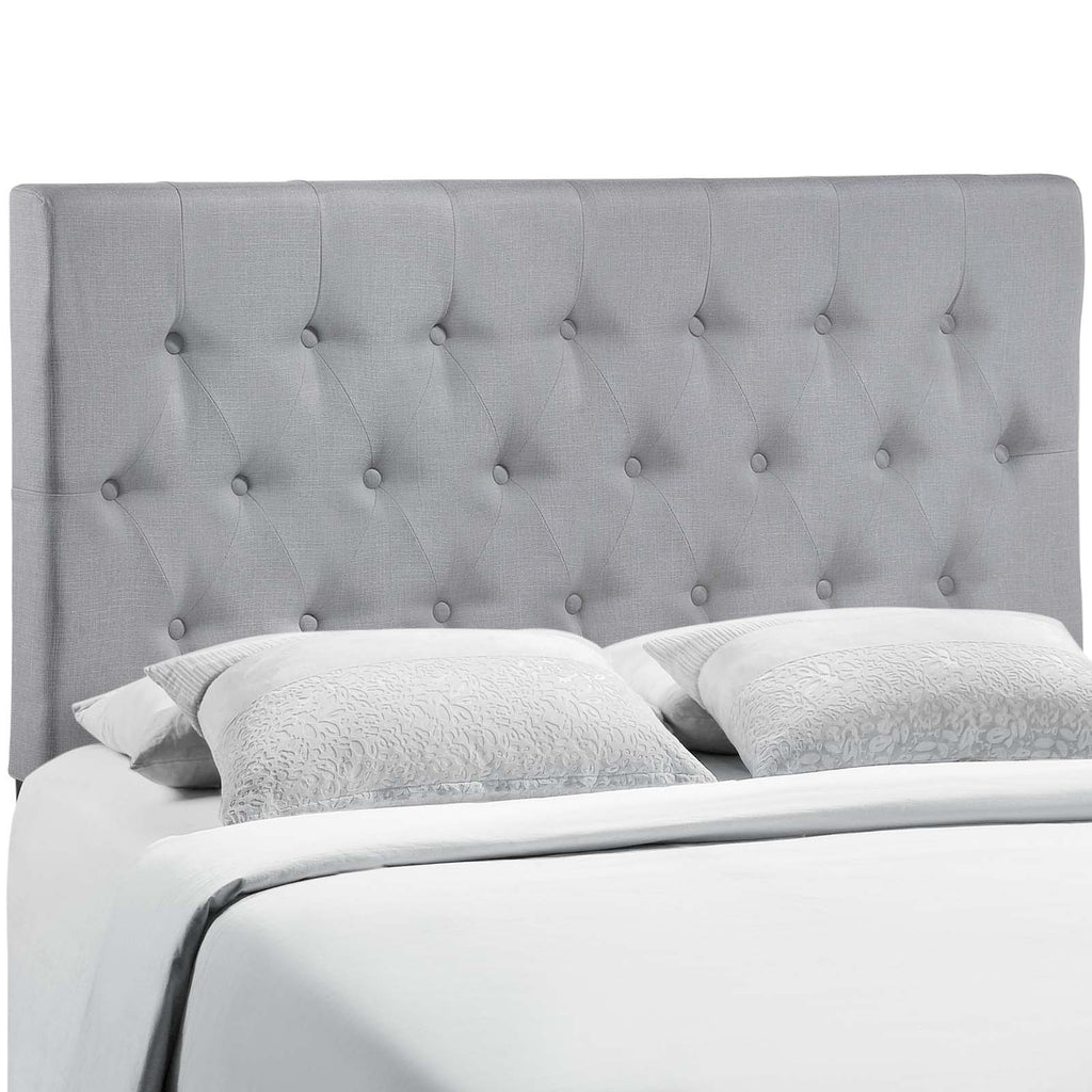 Clique Queen Upholstered Fabric Headboard in Sky Gray