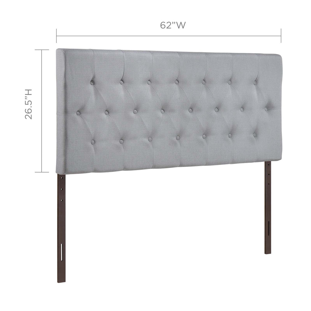 Clique Queen Upholstered Fabric Headboard in Sky Gray