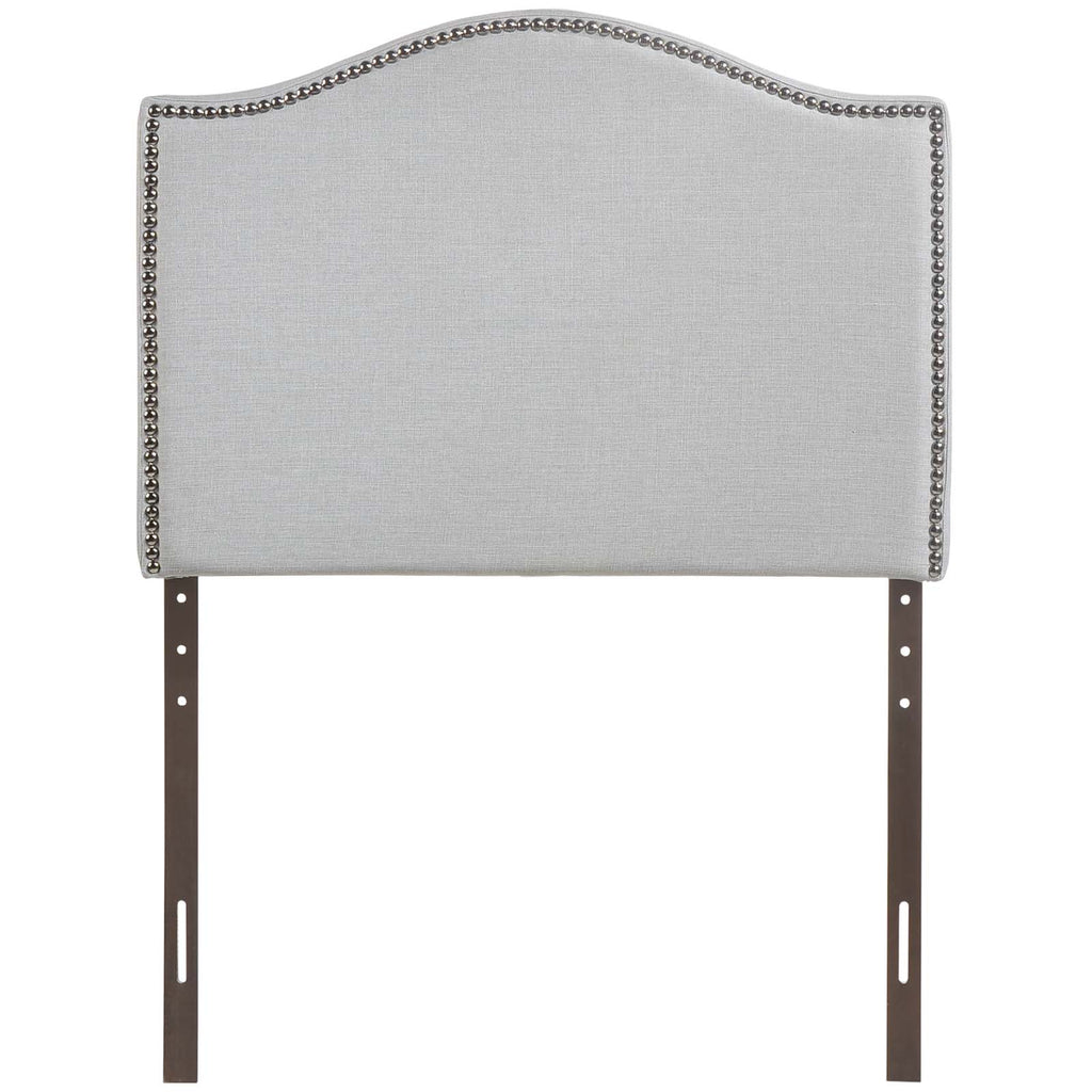 Curl Twin Nailhead Upholstered Headboard in Sky Gray