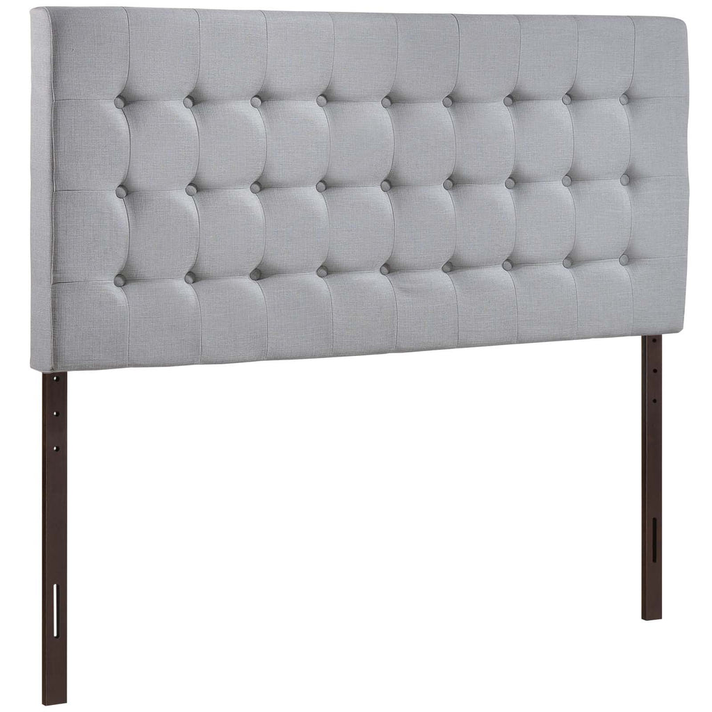 Tinble Queen Upholstered Fabric Headboard in Sky Gray