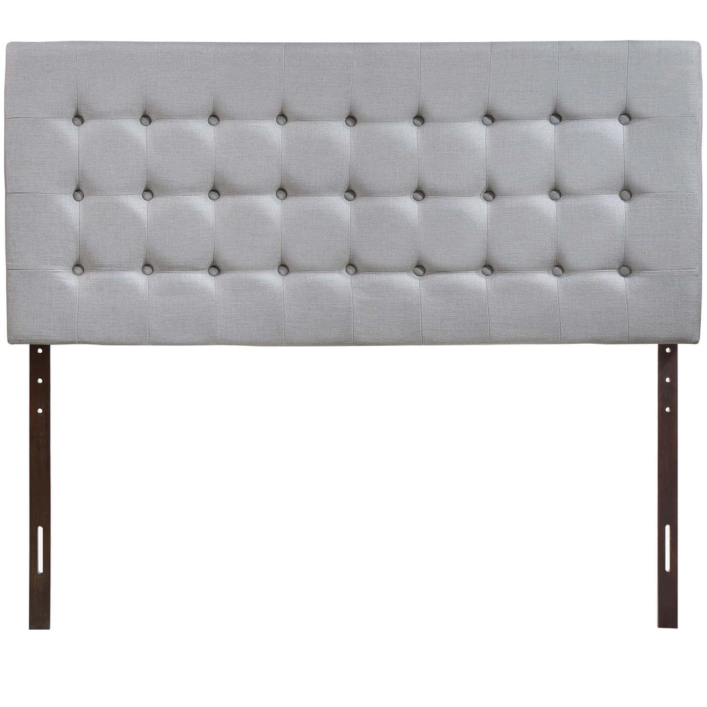 Tinble Queen Upholstered Fabric Headboard in Sky Gray