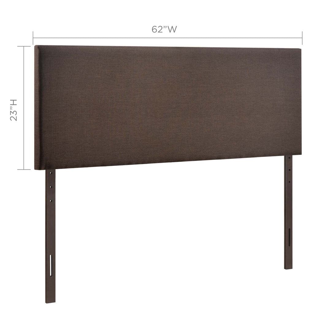 Region Queen Upholstered Headboard in Dark Brown